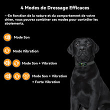 Charger l'image dans la galerie, Collier Anti Aboiement Chien Version Vibration,Collier Automatique avec 5 Niveaux de Sensibilité Réglables,3 Modes Sonore,Vibration et Forte Vibration,IP67 Étanche et Rechargeable,Noir BC3V