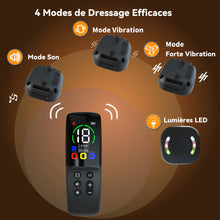 Charger l'image dans la galerie, Collier Vibrant-Conformes à La Nouvelle Loi 2023-Collier de Dressage,Portée de 2500 Mètres,Rechargeable avec 4 Modes Lumières LED/Son/Vibration/Forte Vibration,Résistant à l'eau IP67 BD14T