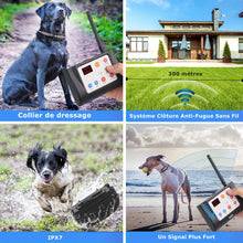Charger l'image dans la galerie, Système Clôture Anti-Fugue Sans Fil avec un Collier Imperméable,Clôture Sans Fil et Collier de Dressage pour Chien 2 en 1 (GAF003)