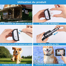 Charger l'image dans la galerie, Système Clôture Anti-Fugue Sans Fil avec un Collier Imperméable,Clôture Sans Fil et Collier de Dressage pour Chien 2 en 1 (GAF003)