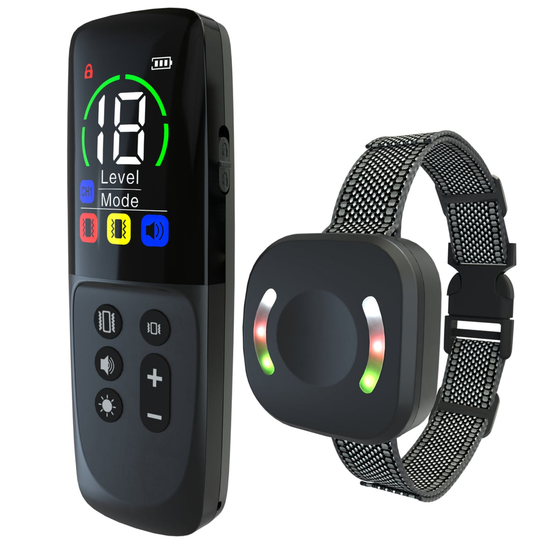 Collier Vibrant-Conformes à La Nouvelle Loi 2023-Collier de Dressage,Portée de 2500 Mètres,Rechargeable avec 4 Modes Lumières LED/Son/Vibration/Forte Vibration,Résistant à l'eau IP67 BD14T